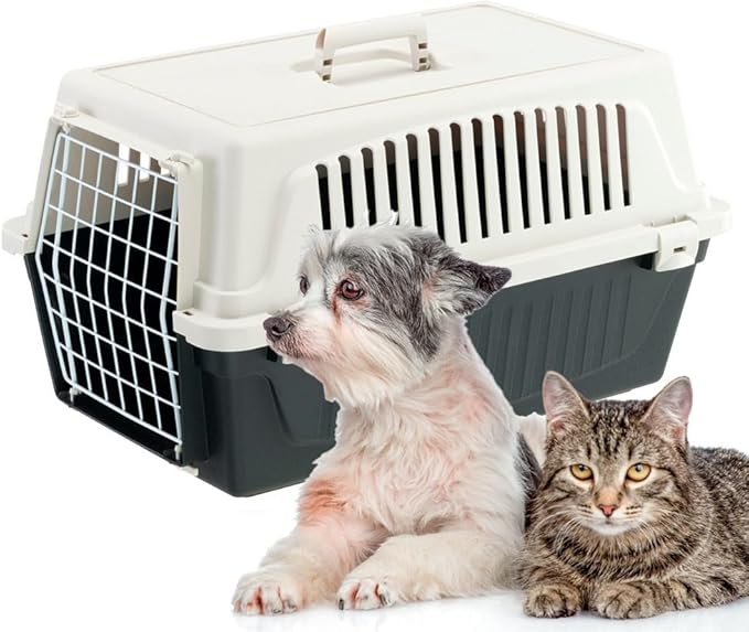 Ferplast Cat Carrier Small Dog Carrier, Secure, Practical, Easy to Clean, Durable Pet Dog/Cat Travel Box Cage up to 8 Kg. 58 x 37 x h 32 cm. Black