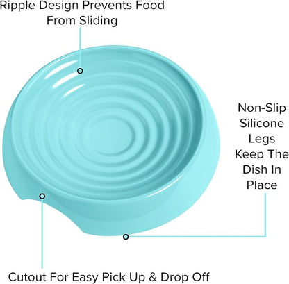 CatGuru Cat Bowls, Whisker Friendly Food Bowl for Indoor Cats, Reliefs Whisker Fatigue, Wide Kitten Dish, Non Slip Pet Dishes, Shallow Pet Plates (Aruba)