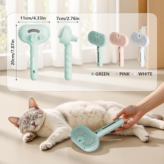Spray Cat Hair Brush For Grooming Convertible USB Rechargeable Dog Brush For Shedding - Ideal For Indoor & Outdoor(Green)