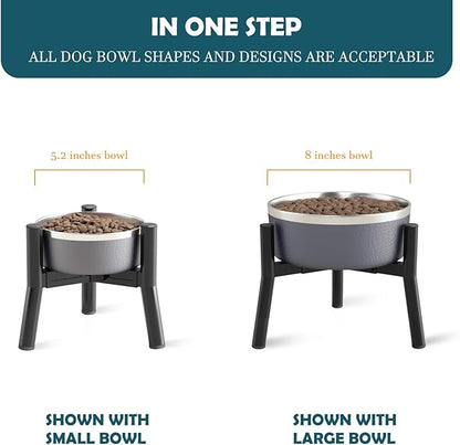 SHAINFUN Adjustable Elevated Dog Bowls Stand Compatible with 6 to 8 inch Wide Raised Stand with Metal Material for Medium and Small Sized Dogs (Bowl Not Included)