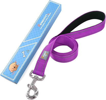 Reflective Dog Leash 6 FT Padded Handle Nylon Dogs Leashes for Small Dogs Dark Magenta