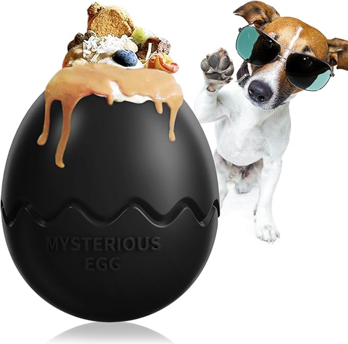 GOLDROC Interactive Treat Dispensing Dog Toy with Cooling Feature – Durable Chew Toy for Aggressive Chewers, Fun Fetch, Dishwasher Safe (Black)