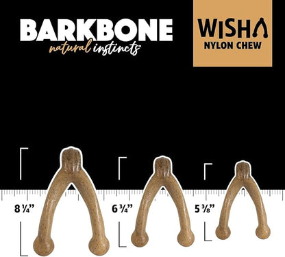 BarkBone Wishbone, Roasted Turkey Flavored Nylon Chew Bone Dog Toy, Medium, 6.75"