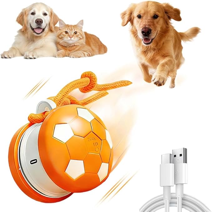 Interactive Dog Toys, Moving Interactive Dog Ball with Touch Activated, Automatic Rolling Ball Toys for Puppy/Medium Dogs, Squeaky Dogs Toy Active Rolling Wicked Balls for Daily Training (RED-3)