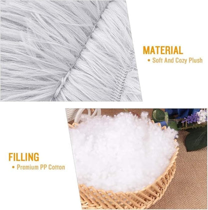 Original Calming Donut Dog and Cat Bed in Shag Fur, Dog Beds for Large Dogs, Anti Anxiety Round Fluffy Plush Faux Fur Pet Bed (40'' x 40'')