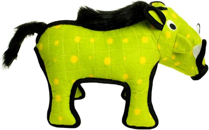 TUFFY - World's Tuffest Soft Dog Toy - Desert - Multiple Layers. Made Durable, Strong & Tough. Interactive Play (Tug, Toss & Fetch). Machine Washable & Floats (Green Warthog, Large 2 Pack)