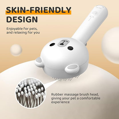 Cat Steam Brush, Self Cleaning Pet Spray Hair Removal Comb with Release Button, 3 in 1 Cat Brush for Indoor Cats for Shedding, Waterproof Pet Grooming Brushes for Long Short Haired Dogs Cats