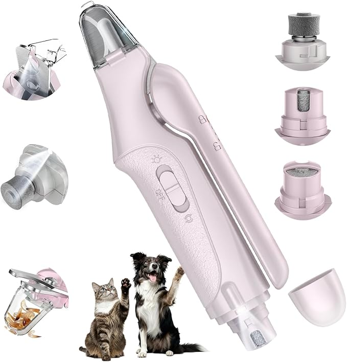 2-in-1 Cat Nail Clippers & Dog Nail Clippers Trimmers for Large Medium Small Dogs Cats Claw Trimmer Quick Sensor and Safety Guard USB Rechargeable with 2 LED Lights Dogs Nail Trimmer