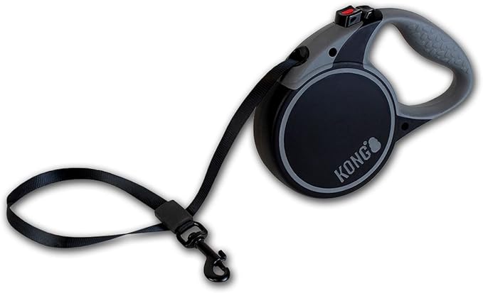 Alcott Kong Terrain Retractable Dog Leash, Small, Black, 16' Long