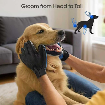 CealumVita Deshedding Glove and Cat Steam Brush,cat grooming set，pet hair removal tool ，with Massage for Dogs and Cats Grooming (Beige spray cmb+gloves-1pair)