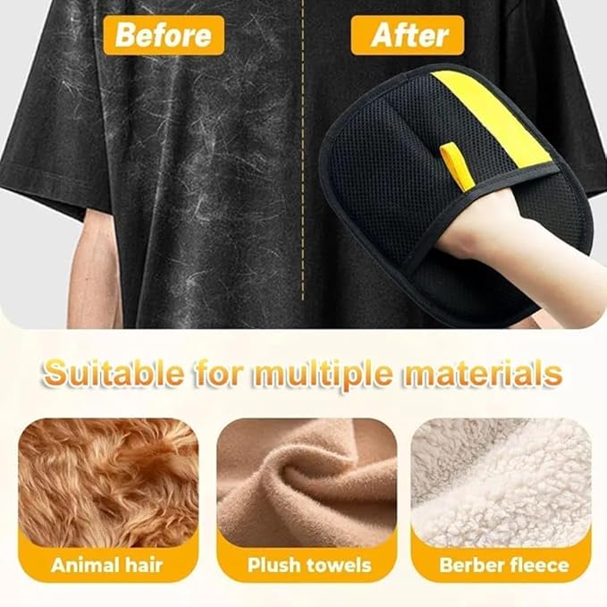 Pet Hair Removal Glove 3 Pack for Dogs & Cats, Reusable Electrostatic Grooming Mitt, 5-Finger Pet Hair Remover for Furniture, Couch, Carpet, Clothes & Car Seat