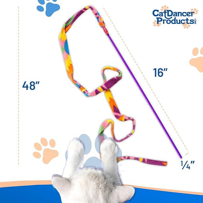 CAT DANCER-Cat Charmer Wand,Teaser-Cat & Kitten Toy! Color:Rainbow Size:Pack of 3