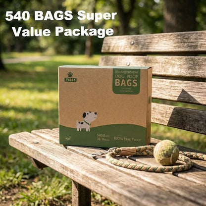 Dog Poop Bags Rolls 540 Count, Unscented Refill Rolls, 9" X 13" Doggie Poop Bags, Dog Waste Bags BY PobbY