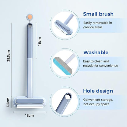 Pet Hair Remover Brush with 17-inch Handle, 4-in-1 Cat and Dog Hair Removal Tool for Furniture, Couch, Carpet, Clothes