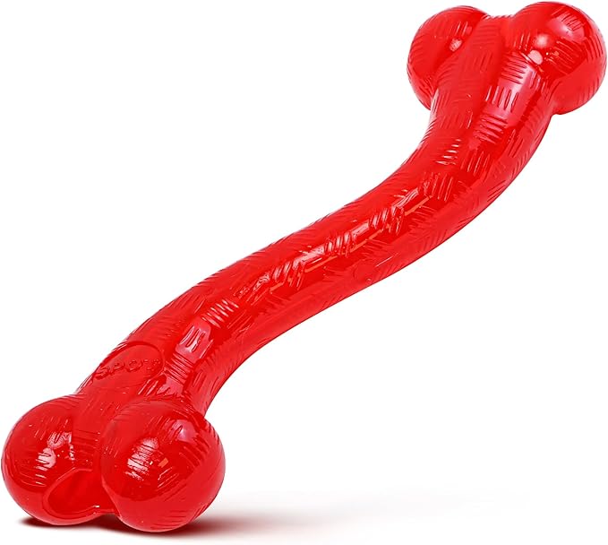SPOT Play Strong S Bone - Durable TPR, Long Lasting Dog Chew for Aggressive Chewers, Hollow Center to Hide Treats, Virtually Indestructible Toy for Large Dogs & Puppies up to 90lbs - 12 inch