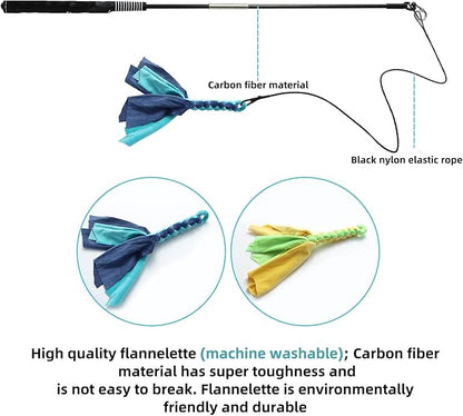 Flirt Pole for Dogs,Interactive Dog Toys for Chase and Tug of War,Durable Teaser Wand with Pet Fleece Rope Tether Lure Toy to Outdoor Exercise for Small Medium Large Dogs