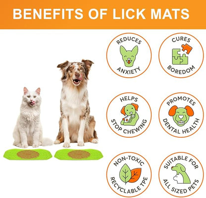 Neater Pets Neat-LIK Dog Lick Mat, Lick Mat for Dogs, Cats, Puppy, Reduces Anxiety & Boredom, Peanut Butter Slow Feeder, Interactive Treat Licking Pad, Licking Mats for Small & Large Breed (Green)