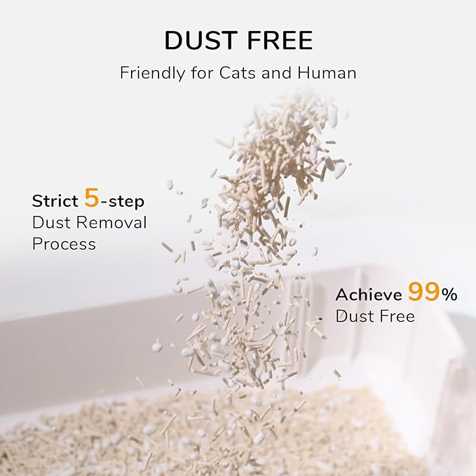 FUKUMARU Tofu Cat Litter, Super Ultra Absorbent, 18 LBS Clumping Cat Litter, Flushable, Natural, Lightweight, Dust Free, Quick Clumping, Low Tracking, Odor Control (6lb x 3 Packs)
