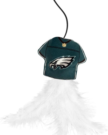 NFL Philadelphia Eagles Team Jersey Wand with CAT NIP, Cat Toy Jersey Shaped Plush Teaser Toy for Cats & Kittens - Interactive Pet Toy for Play & Exercise