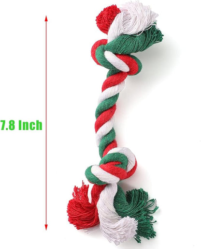 LUCKITTY Christmas Dog Ropes Toy Set - for Small, Medium, and Large Dogs - Includes a Knot Toy, a Snowman, and a Snowflake