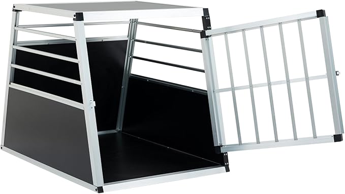 Aluminum Transport Box 35 x 25 x 27 in MDF + Aluminum Black Silver Ventilation and Visibility Car Travel Durable Design