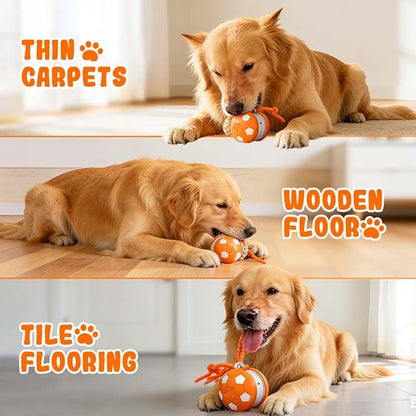 Interactive Dog Toys, Moving Interactive Dog Ball with Touch Activated, Automatic Rolling Ball Toys for Puppy/Medium Dogs, Squeaky Dogs Toy Active Rolling Wicked Balls for Daily Training (RED-3)