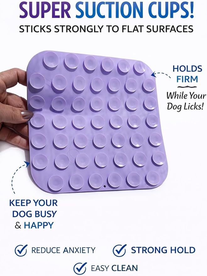 2 Pack Dog Lick Mat Set with Lid and Spatula, Slow Feeder for Dogs and Cats, Anxiety Relief, Non-Slip Silicone Feeding Ma.