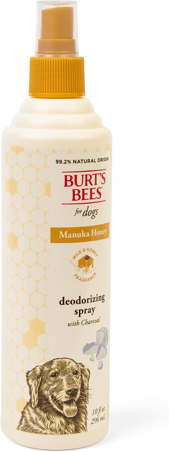 BURT'S BEES FOR PETS Deodorizing Dog Spray with Manuka Honey and Charcoal for Dogs - Naturally Derived Ingredients, Formulated without Artificial Fragrances, Sulfates, Colorants, 10 Fl Oz