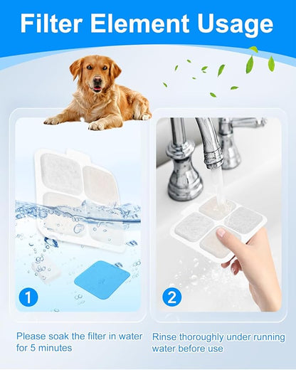 Dog Water Fountain Filter Compatible with oneisall PW07SAU 10L/2.64Gal Stainless Steel Dog Water Fountain，Keeping Pet Water Clean, 8 Set