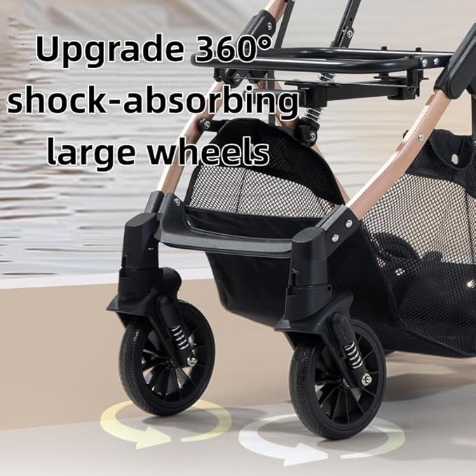 Lightweight Small Pet Stroller for Dogs & Cats, 33 Lbs Capacity Aluminum Alloy Puppy Stroller with Detachable Storage Basket
