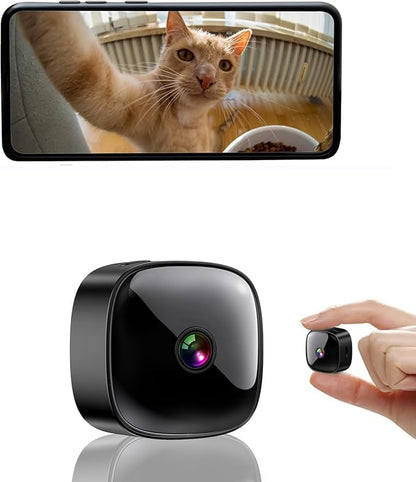 Mini Camera Wireless 1080P HD Indoor Camera for Indoor Security with App Control, Motion Detection, Night Vision, Wireless WiFi Rechargeable Pet Camera for Home/Office