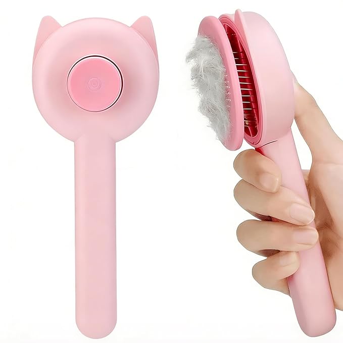 Cat Brush Hair, Cat Brushes for Indoor Cats Furminator Brush for Shedding for Long Haired Cats(Pink)