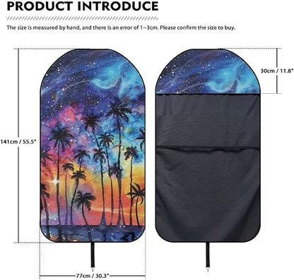 Coldinair Galaxy Palm Tree Waterproof Sweat Towel Seat Cover Universal for Car Truck SUV Seat for Workout,Gym,Hiking,Beach,Outdoor Activities