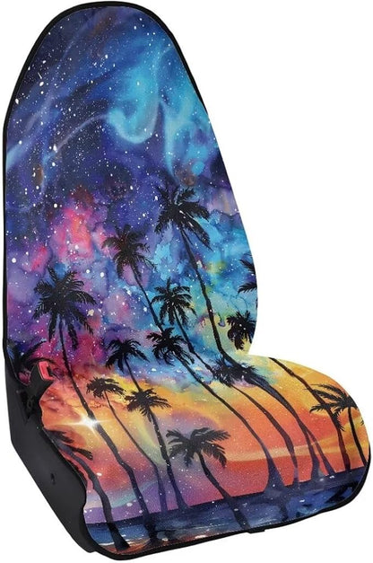 Coldinair Galaxy Palm Tree Waterproof Sweat Towel Seat Cover Universal for Car Truck SUV Seat for Workout,Gym,Hiking,Beach,Outdoor Activities