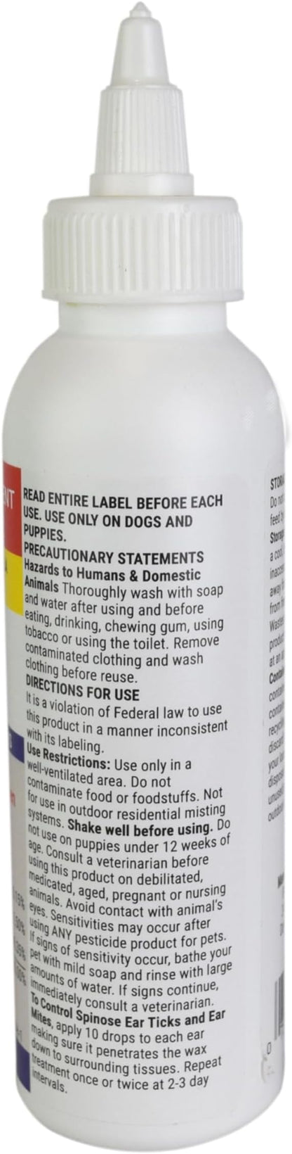 Miracle Care R7 Ear Mite Treatment for Dogs, 4 Ounce, Controls Ticks and Mites