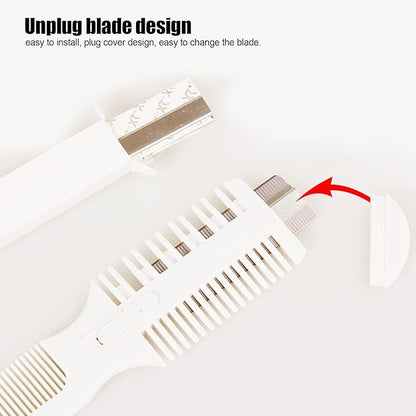 VINGVO Pet Hair Trimmer - 2 in 1 Trimming Grooming Hair Cutter Manual Dog Cat Pet Grooming Comb with Replacement Blade