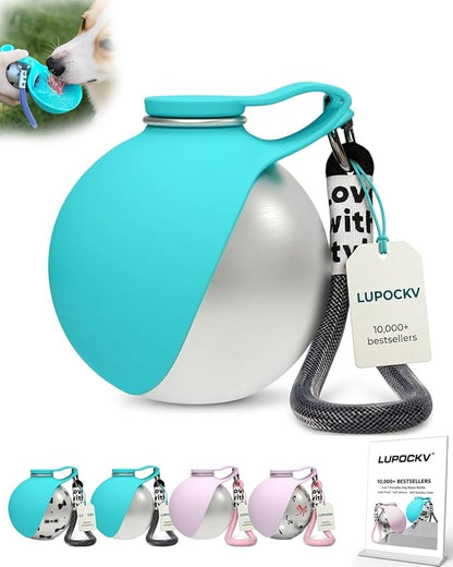 Dog Water Bottle with Bowl 2-in-1 Portable Dog Bottle Pet Travel Hydration Dispenser Container Cup Drinking Outdoor Leak Proof Built in Design Lightweight Easy Carry for Walking Hiking