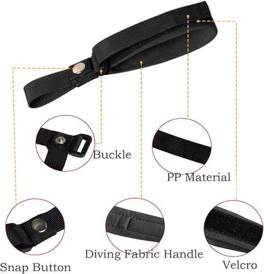 Hands Free Adjustable Wrist Strap, 2 Pack Soft Comfortable Diving Fabric Wrist Strap for Retractable Dog Leash (Black & Grey)