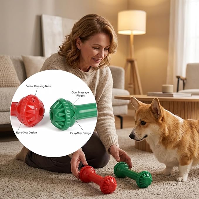 Bone Dog Chew Toy with Treat Dispenser - 2 Pack Tough Dog Toys for Teeth Cleaning, Dog Bone Toy for Small, Medium and Large Dogs