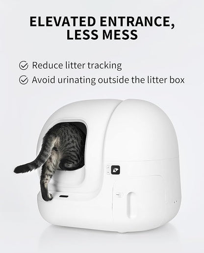 PETKIT Elevated Entrance Fence for for Puramax 2 and Purobot Max Pro, Anti-Leak Urine and Litter Baffle, Increase Threshold for Automatic Litter Box, Less Mess