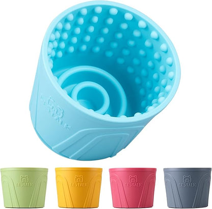 Dog Lick Bowl, Bestalk Anxiety Relief Slow Feeder Dog Lick Mat Treat Dispenser, Non-Slip Licking Bowl Enrichment Toys for Small Medium and Large Breed Dogs, BPA Free Silicone(Teal,S)