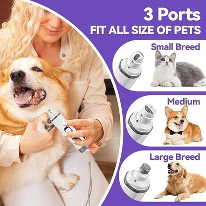 Dog Nail Grinder Quiet- Ultra-Quiet Dog & Cat Nail Grinder with LED Light & Battery Display & Upgrade Grinding Head - Painless Nail Trimmer for Small to Large Pets, Thick Nails, and Sensitive Paws