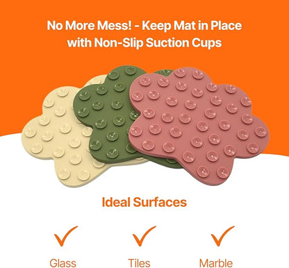 Lick Mat for Dogs, DOOGUES Slow Feeder Mat for Anxiety Relief, Non-Slip Suction Cups, Easy to Spread with Peanut Butter, Yoghurt, or Treats, Suitable for Small, Medium, and Large Dogs (Beige)