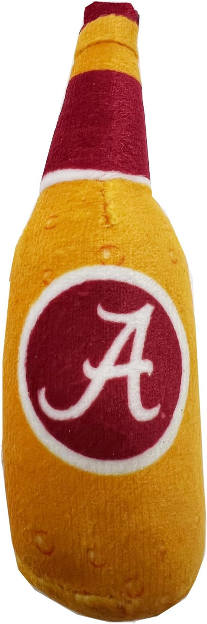 Best Plush CAT Toy - NCAA Alabama Crimson Tide Complete Set of 3 Piece Cat Toys Filled with Fresh Catnip. Includes: 1 Helmet Cat Toy, 1 Football Cat Toy with Feathers, & 1 Beer Bottle.