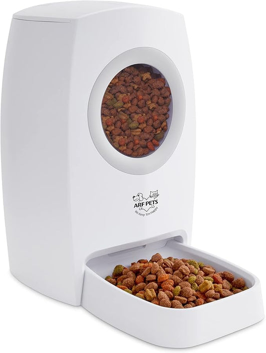 Arf Pets Automatic Pet Feeder Food Dispenser for Dogs, Cats & Small Animals – Features Voice Recorder, Portion Control & Voice Recording – Timer Programmable Up to 4 Meals a Day