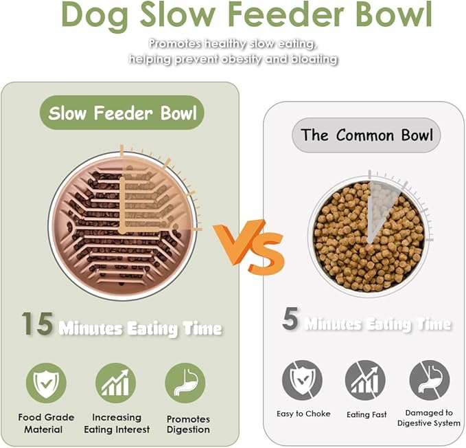 Slow Feeder Dog Bowls Anti-Choking Puzzle Pet Food Non-Slip Dog Feeding Slow Down Pet Eating Speed for All Breeds Pets,Dishwasher & Microwave Safe (Labyrinth Pattern-Pink)