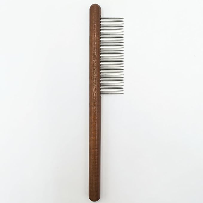 3 Pack Wood Pet Grooming Combs with Stainless Steel Teeth for Cat Dog Rabbit, Flea Lice Comb Grooming Tool Set for Small Medium Pets
