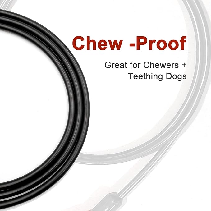 Heavy Duty Dog Leash, Chew Proof Metal Leash for Large Dogs (Up to 250lbs), WireRope Dog Leashes with Soft Silicone Grip (Black, 5 FT)