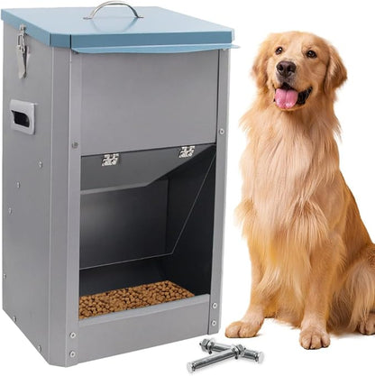 Automatic Dog Feeder 30lb Large Gravity Pet Food Dispenser Hanging for Outdoor and Indoor