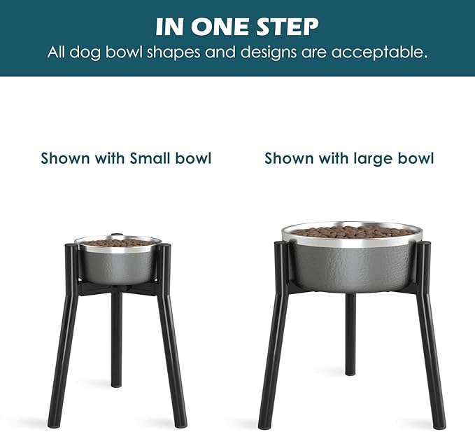 SHAINFUN Adjustable Metal Raised Stand for Large & XL Breeds, Compatible with 7 to 10.6" Wide Bowls, Single Tall Elevated Feeder (Bowl Not Included)